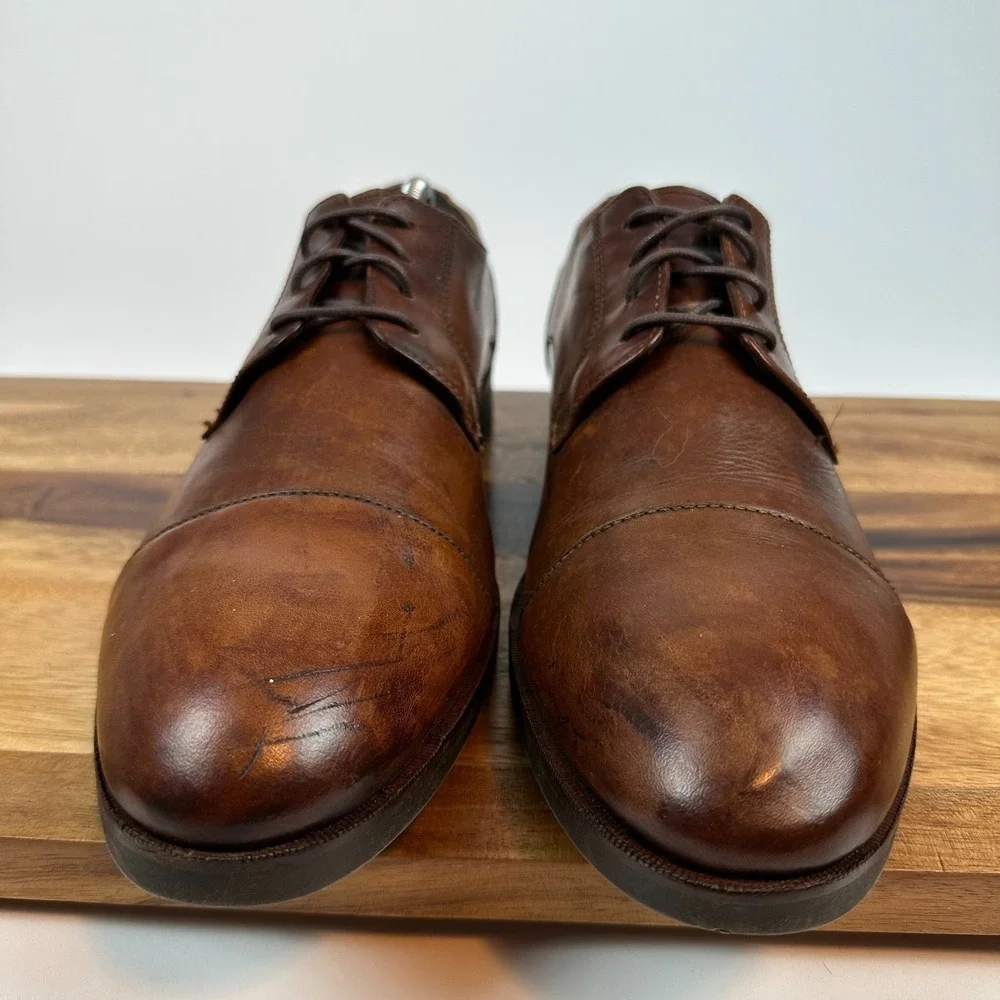Mens Cole Haan Warren Brown Leather‎ Cap Toe Dress Oxfords Shoes Size 11.5 M GUC